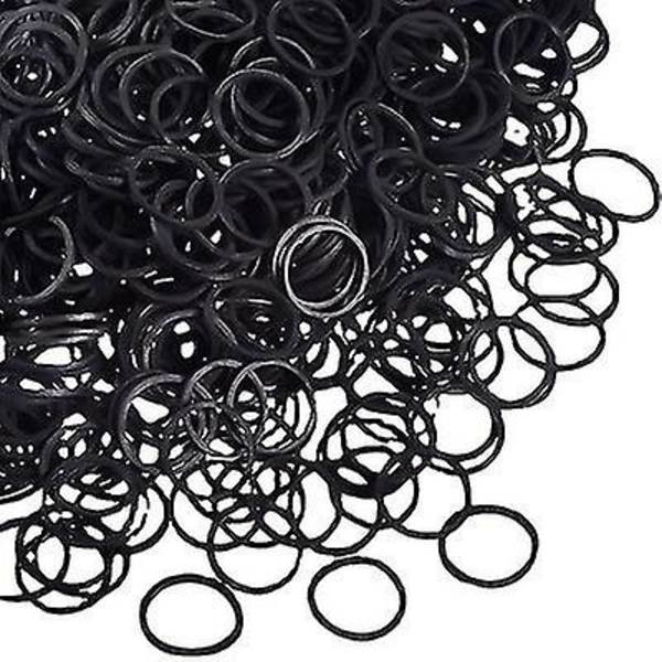 1000 Mini Kumilenauhaa, Pehmeä Elastinen Nauha Kumilenauhalla, Sopii Lasten Punoksiin Musta black