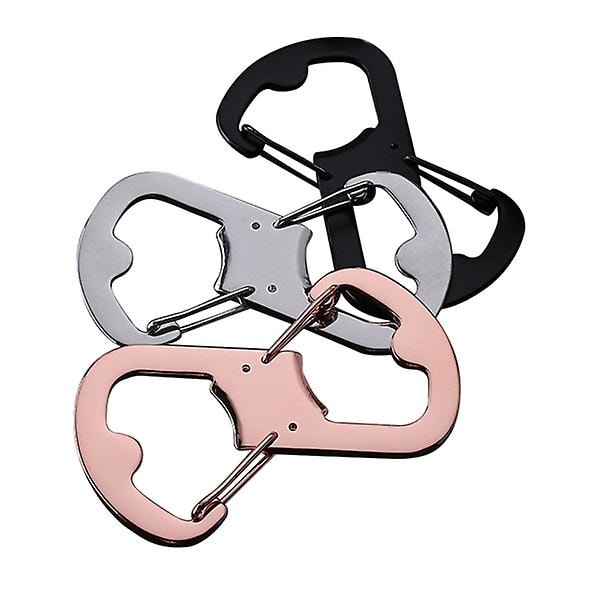 3 stk. Multifunktionelle Flaske Ølbånde Karabiner Klatreklemmer Nøglering Camping Flaske Kroge Låg 8X4.5cm
