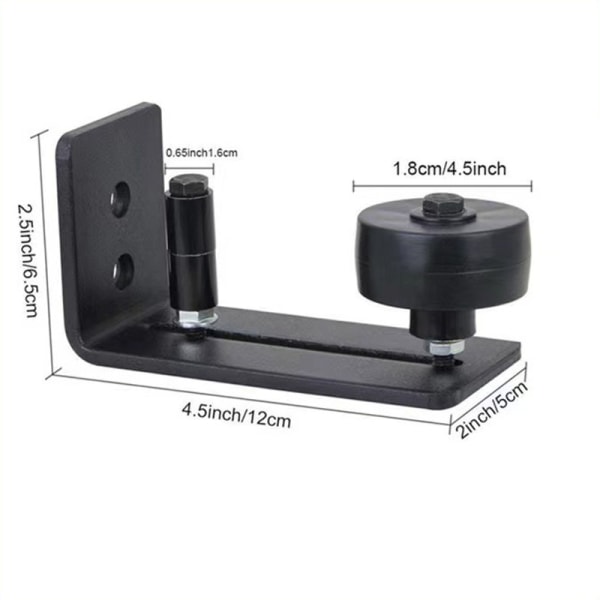 2 Pak Glide-Dør Bundguide, Justerbar Gulvguide Rulle (2 Ruller), Flush Bund, Stille, Sort