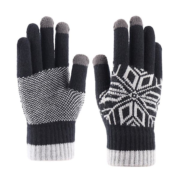 Vintervotter Varme Ullhansker Motorsykkelhansker Full Finger Vinterhansker Varme Full Finger Hansker Svart M Black M