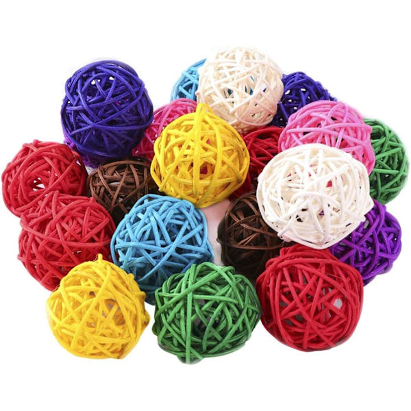 40-pack Rattanbollar, Vickerbollar, Dekorativa Julgransdoftdiffusorer, Hantverksdekorationer för Bröllop, Hotell och Festivaler