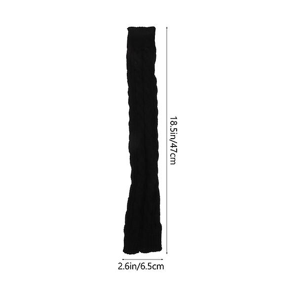 1 par Varme Strikket Ermer Praktiske Arm Ermer Lange Fingerløse Ermer Svarte 47x6.5cm Black 47x6.5cm