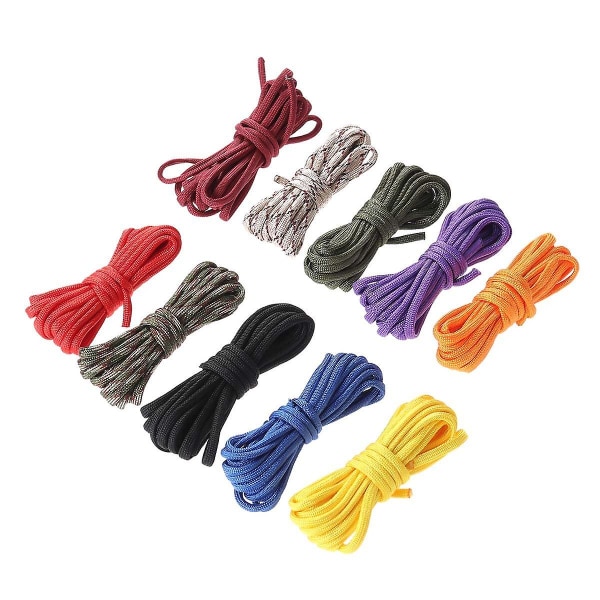 10 st 3 meter långa paracord klätterrep nödöverlevnadsrep set