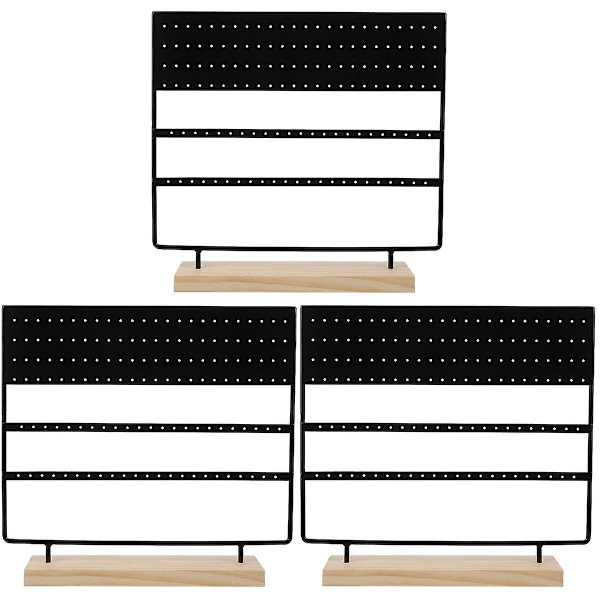 3 stk. Delikat Ørering Organizer Ørestik Holder Jern Smykke Display Stativ 3 stk 30x28,2cm 3 pcs 30x28.2cm