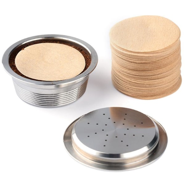 Återanvändbar kaffefilterkapsel av rostfritt stål kompatibel med kaffemaskin Kapselfilterpapper pressad pulver