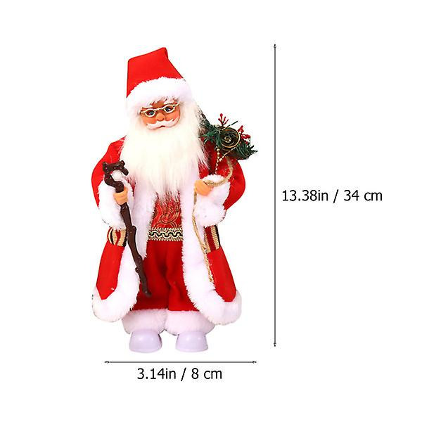 Sähköinen Joulupukki Leikkiauto Sähköinen Joulupukki Lasten Musiikkilelu Sähköiset Lelut Joulukoristeet Ihastuttava Joulupukki Leikkikalurepunen34x8cm Red 34x8cm