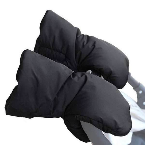 Svarte 1 par vognhansker, universelle barnevognhansker, anti-frost vognhansker, handlekurvhansker, vinterutstyr, vanntette