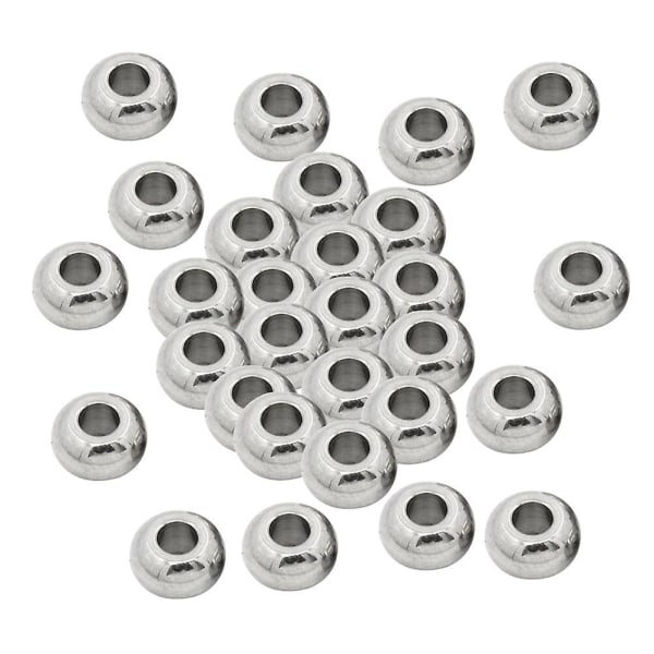 100 st Circle Beads Smyckeframställning Pärlor Pärlor Smyckenstillverkning Smycken Spacer Beads Rostfritt stål