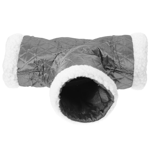 Plush Leksak 3-Vägs Speltunnel Gerbil Varm Hus Marsvin Tunnel Plush Hamster Tunnel Mörkgrå 29,5X22 Dark Grey 29.5X22X12CM