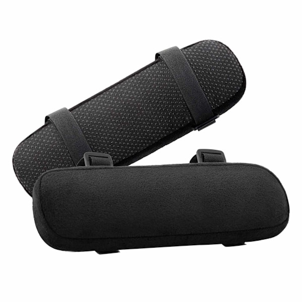 Stol Armleneputer (2-pakning), Memory Foam Hjem/Kontorstol Armlenetrekk Komfortabel Datamaskin Spillstol Pute Avtagbar Svart