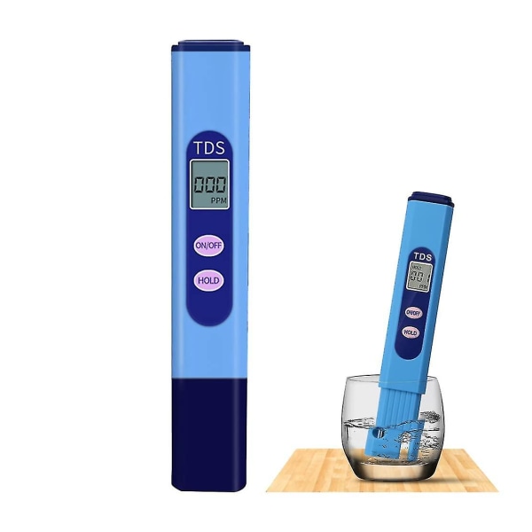 Tds-tester, vandkvalitetsmåler LCD-pen med 0-9990 ppm-måleområde bærbar