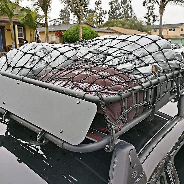 90 x 120 cm Strikknett - Stor kapasitet for bilbagasjerom, pickup lastebil bagasjerom bagasje fast nett Off-road kjøretøy bagasjeboks oppbevaringsnett Tak bilnettlomme