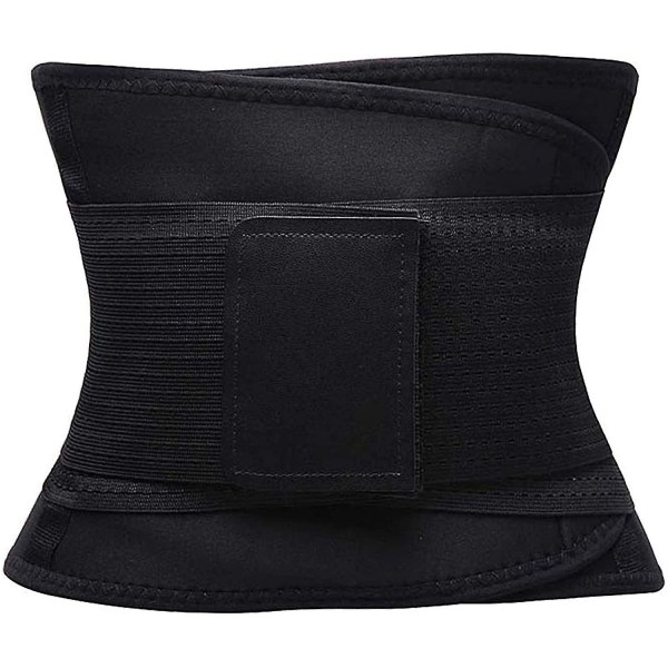Vyötärötukivyö, säädettävä urheilu vyötärötrimmeri, vartaloa muotoileva laihdutusvyö naisille miehille mustaXL XL