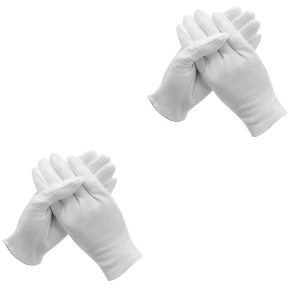 36 Par  Håndvernhansker i Bomull, Hvite, Etikette Arbeids Hansker (Middels Tykkelse) 24 pairs M