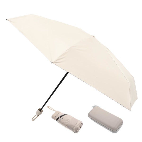 Regnsolparaply hopfällbart paraply Uv-skydd Paraply Litet paraply för tjejBeige15,3X5,5cm Beige 15.3X5.5cm