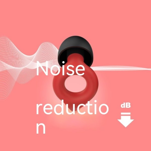 Loop Tysta öronproppar för brusreducering – Supermjukt, återanvändbart hörselskydd i flexibelt silikon för sömn, buller Red Black a pair