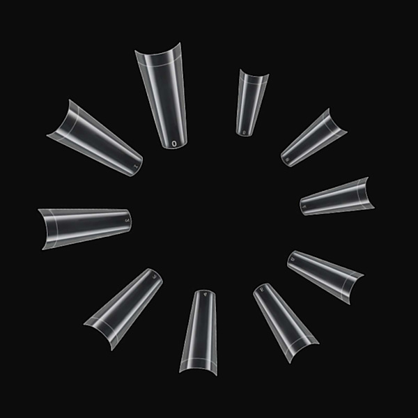 Klare Negletips 400stk Akryl Falske Negle med Opbevaringsboks 10 Størrelser Lange Falske Negle til Dame Neglesaloner og Hjem DIY Neglekunst