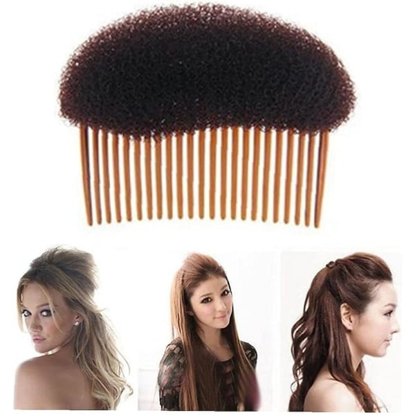 Hårstyling Clip Bun Maker Hårinnsettingsverktøy Multifunksjonelt Hårtilbehør Med Kam For Øyeblikkelig Frisyre (brun), kampute (2 stk)