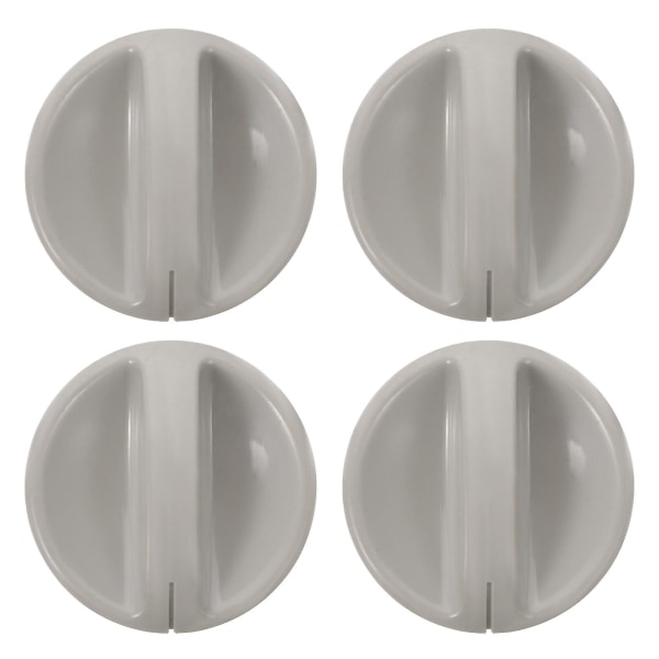 4 stk Metallknapper Ovnknapp Ovnutskiftingsdeler Mikrobølgeovnknapper Utskiftning Gasskomfyrknapper Hvit White