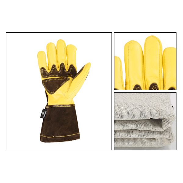 Lange hansker, mykt skinn, komfortable, beskytter hendene dine, egnet for planting hager, utendørs arbeid arbeid forsikring hansker (34 * 13.