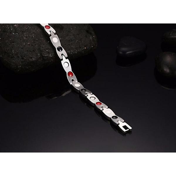 Magnetterapi Armband Elegant Stålarmband Smycken Terapeutisk Silver Och Guldpläterad (2st, Guld+silver)