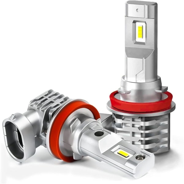 H11/H8/H9 LED-pære, 6500K Hvid til Bil 12V-24V Erstatningssæt til Forlygtepære. (2 stk.)_RY