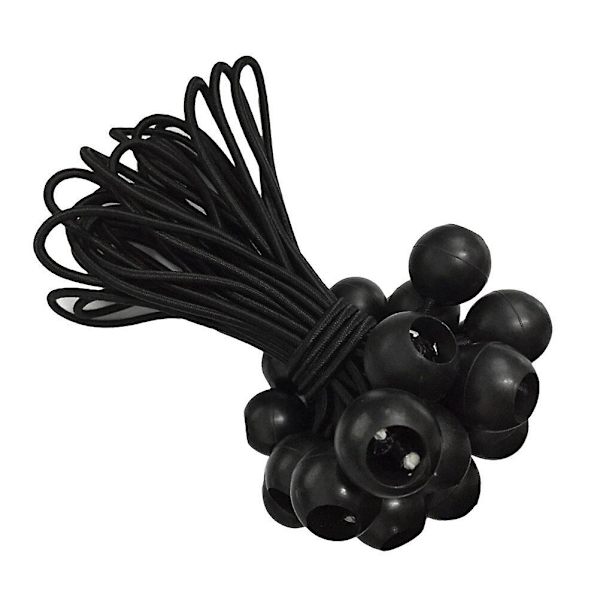 25 st 15 cm Hög Elastisk Boll Tält Spännband Elastisk Snöre Camping Tillbehör För Tält Black 25pcs