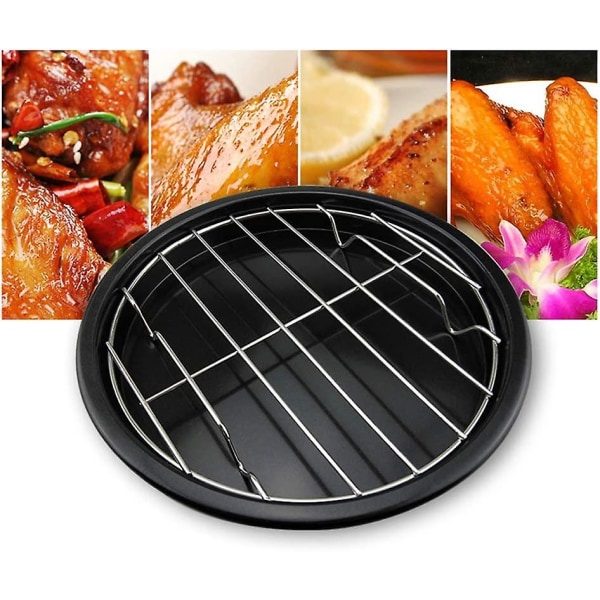 Rund kokegrill i rustfritt stål, 22 cm