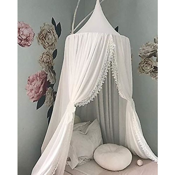 Chiffon Bed Canopy, Children's Room Insect Protection Screen Decorative Breathable Mosquito Net White, 240 X 60 X 400 (lower Circumference) Cm