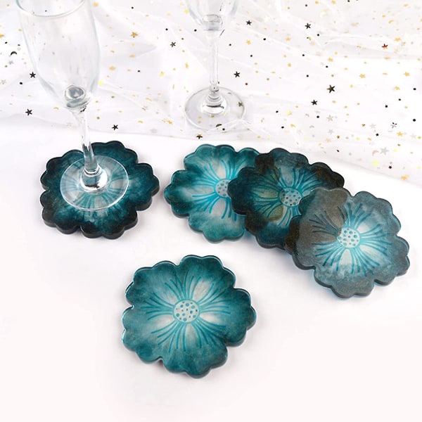 Silikonform för Epoxihartsbricka, Oregelbunden Blomma Epoxihartsform, Blomma Epoxihartsform, DIY-formar, Kompatibel med att Skapa Konst Agatunderlägg