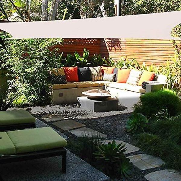Vattentät Solsegel UV-Blocker Solskydd Patio Likbent Triangel Stickad Block Tyg Pergola Carport Markis 2x4 Beige 2x4 Beige
