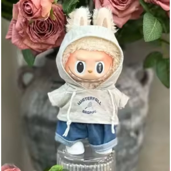 /RYI/ 17 cm Macaron LABUBU Vaatteet Vauvan Vaatteet LABUBU Sokkolaatikko Nuken Tarvikkeet Villapaita Hattu Nuken Vaatteet 5 10-15cm