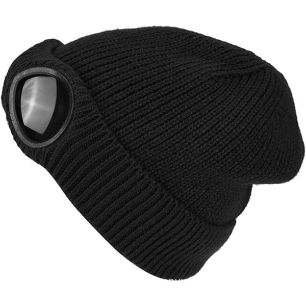 Beanie med Goggles for Menn og Kvinner - Unisex Enkelt Skalle Strikket Hatt