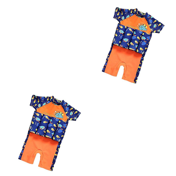 3-pack Flytande Baddräkt Fisk Kortärmad Flytande Baddräkt En Delig Baddräkt Simträning 2pcs XL