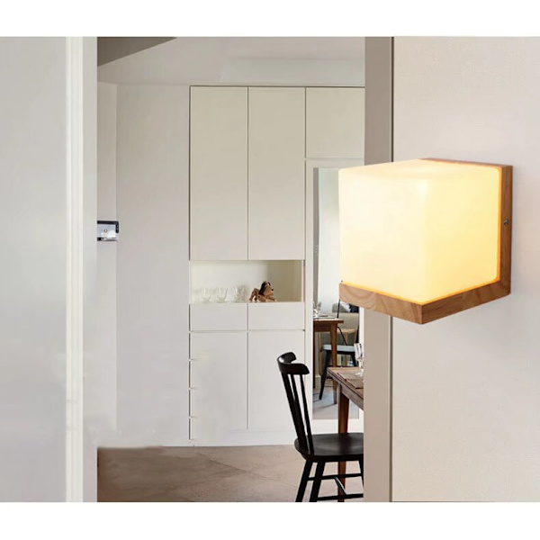 Nordisk Solid Væglampe Kreativ Sengelampe Enkel Moderne Soveværelse Stue Hotel Holztechnik Væglampe
