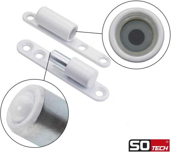 SOTECH Overflademonterede Dørhængsler 15 x 83 mm Hvid Stål, 10-pak Skruemonterede Indvendige Dørhængsler til Træ Indendørsdøre