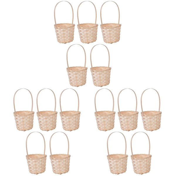 20 kpl Bambu Weaving Piknikkori Käytännöllinen Kukkakori Kotivarastointi 15 kpl 9X17CM 15 pcs 9X17CM