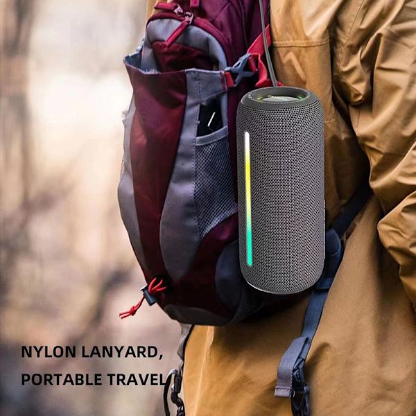 Bluetooth-kaiutin Kannettava kaiutin, 360° Täysi Surround-ääni, Tehostettu basso, Langaton kaksoisparitus, Vedenkestävä, 20 tunnin toistonaika,