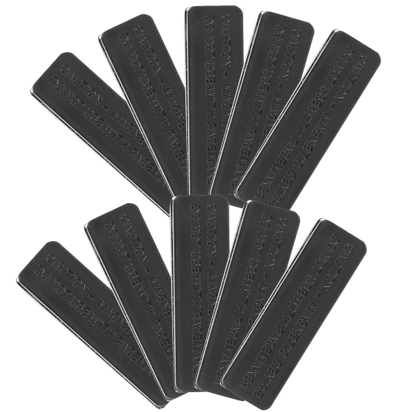 10 kpl Nimenäyttömagneetteja Nimenäyttömagneetteja Liimapintainen ID-kortin magneetti Musta 4,5X1,3cm Black 4.5X1.3cm