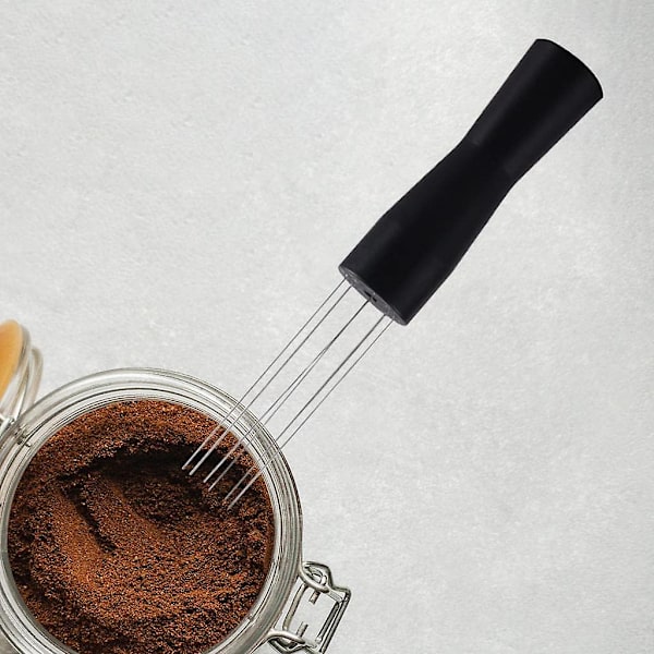 Nål Kaffe Tamper Distributör Espresso Omrörare Distributionsverktyg (1st, Svart)