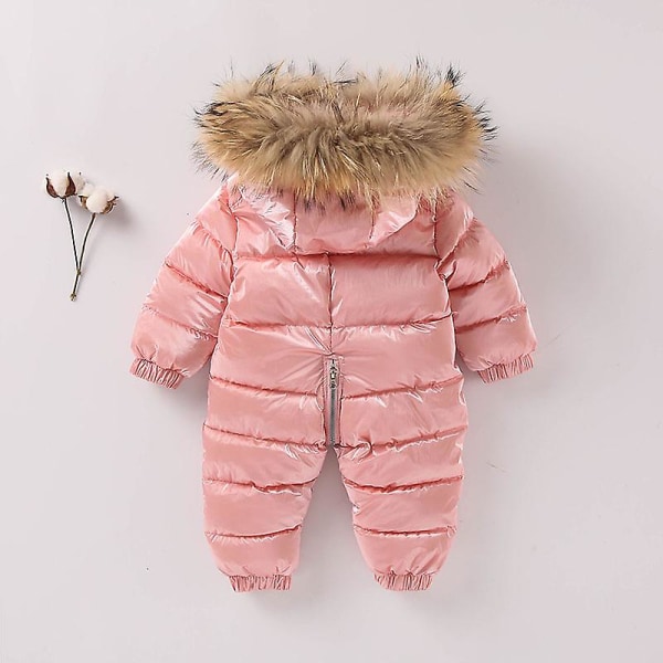 Baby En-dels Nedstoppad Jacka Dun En-dels Tjockad Barn Dun Outfit 80cm Rosa pink 80cm