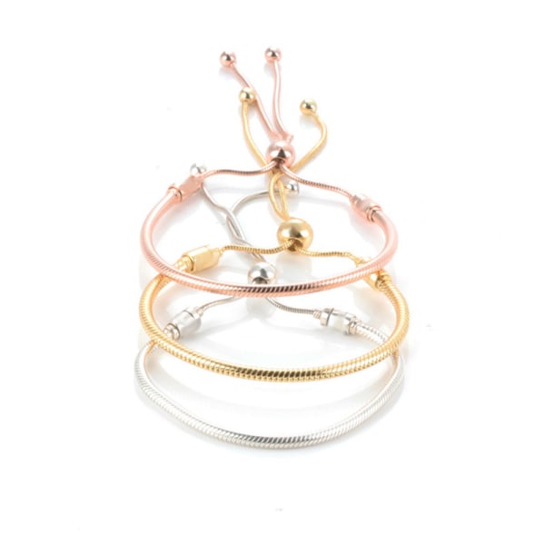 3 STK Lady Pulse Armbånd For Charms Solid Gold House of Ring-Snake Bone Armbånd