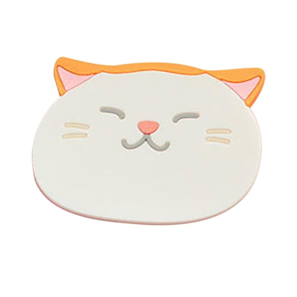 Silikon Mugghållare med Kattmönster, Halkskyddande Matta, Skålmatta (6-pack)