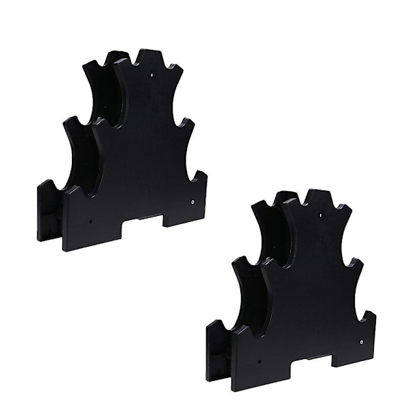 2 stk. Praktisk Dumbbell Beslag Dumbbell Stativ Dumbbell Holder Til Hjemme Gym Sort 32X8CM Black 32X8CM
