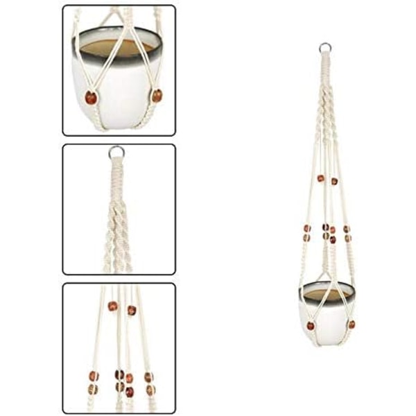 Macrame Hängkorg, Macrame Växthängare, Bomullsrep Hängkorg, Blomhängare, Växthängare för inomhus och utomhus tak