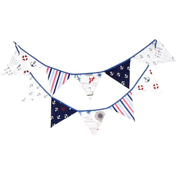 Festons Triangel Flag Stof Banner String Vimpler Flag Fødselsdag Dekoration (blå)(t-0-g)