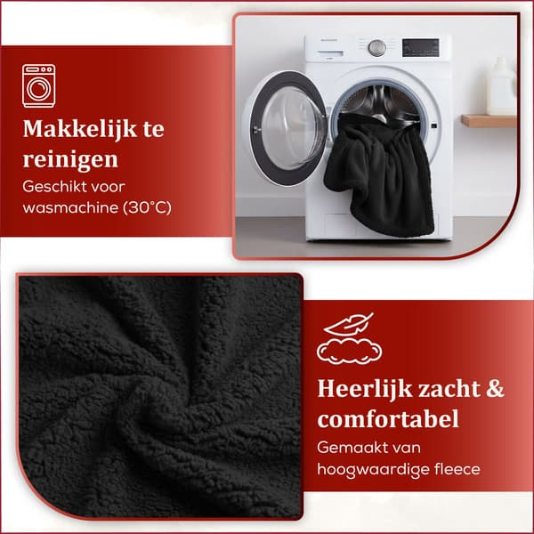 Vandtæt Intimt Tæppe 100x145 cm Blødt Vaskbart Sherpa Fleece Kærlighedstæppe til Seng og Sofa, Sort, til Par Dateaftener og Massage