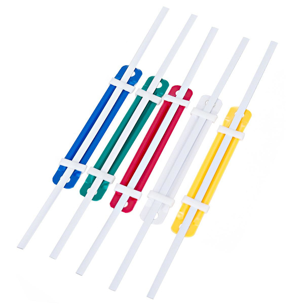 Plastfästen Filklämmor för Kontor Skola Pappersfiler Tvåhåls Filklämma Strip Kontorsmaterial Färgad Plastpärm (50 st)