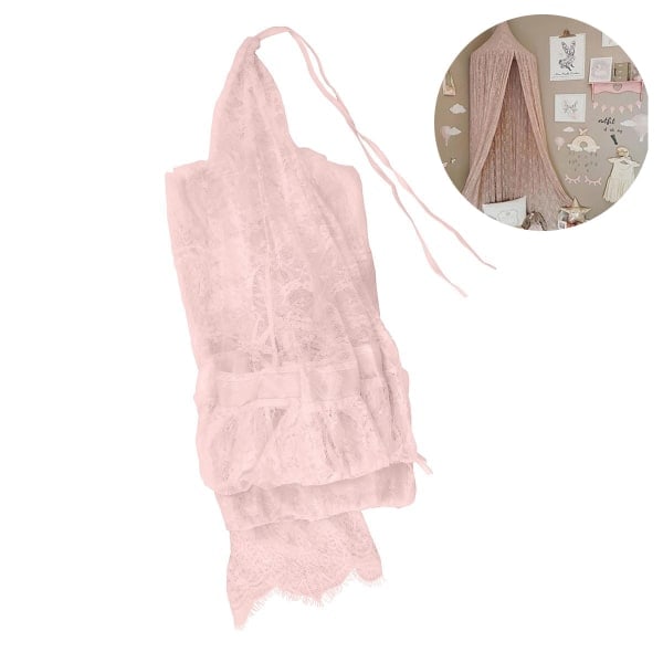 Blondehimmel Myggnett Sengeteppe Laget av Blonde & Bomull for Soverom Garderobe Spilling Lesetid Høyde Fal Lengde