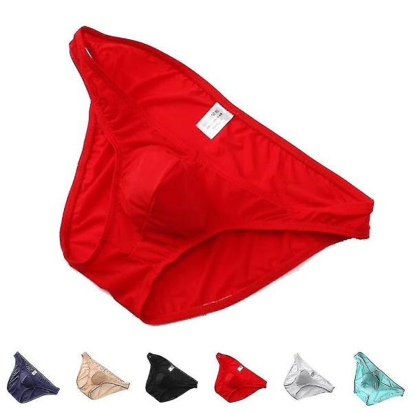 Herr Låg Midja Kalsonger Bekväma Stretch Underkläder Sport Trosor Påse Underbyxor 2XL Röd 2XL Red